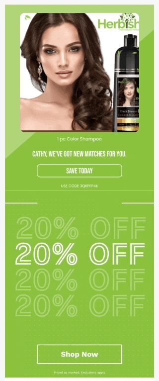 example of an email graphic with a stacked design